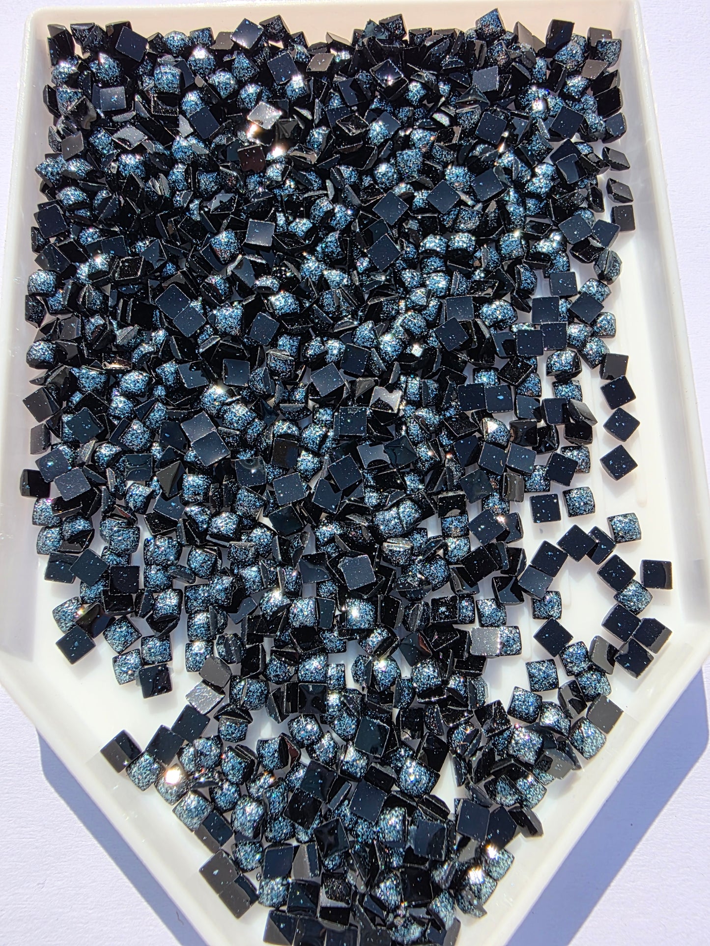 Silaba Crafts Fairy Dust Drills in square shape, showcasing shiny, glittery drill bits for jewelry making and craft projects.