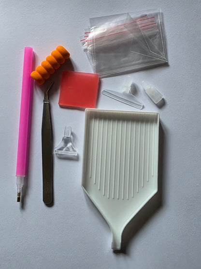 Diamond Art Painting Trays – Large & Small Kits with Tools, Wax, Pen & Tweezers - Silaba Crafts